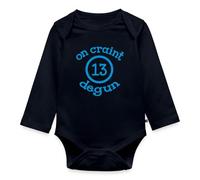 Spreadshirt On Craint Dégun 13 Expression Marseillaise Humour Marseille Body Manches Longues Bébé Bio, 68 (3-6 mois), bleu marine