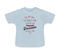 Spreadshirt on Dit Que La Perfection n'existe Pas mais Parrain Est Bien Réel T Shirt Bébé Bio, 18-24 Mois, Bleu Clair