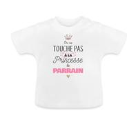 Spreadshirt on Ne Touche Pas À La Princesse De Parrain T Shirt Bébé Bio