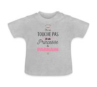 Spreadshirt on Ne Touche Pas À La Princesse De Parrain T Shirt Bébé Bio