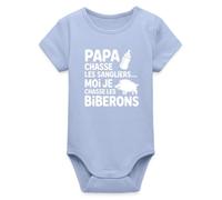 Spreadshirt Papa Chasse Moi Aussi Body Bébé Manches Courtes Bio