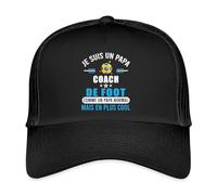 Spreadshirt Papa Coach Sportif Football Casquette Trucker, Taille Unique, Noir/Noir
