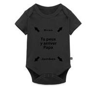 Spreadshirt Papa Mode D'Emploi Changer Body Manches Courtes Bébé Bio, 86 (12-18 mois), noir