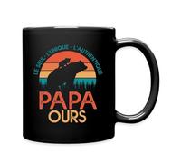Spreadshirt Papa Ours Fête des Pères Idée Cadeau Humoristique Avec Fils Ou Fille Mug Tasse, taille unique, noir