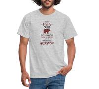 Spreadshirt Papa Ours Fête des Pères Idee Cadeau T Shirt Homme, 4XL, Gris chiné