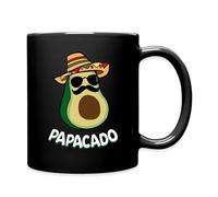 Spreadshirt Papacado Design Humoristique Papa Avocat Idée Cadeau Fête Des Pères Mug Tasse, taille unique, noir