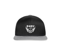 Spreadshirt Papy Rock'n'Roll Cadeau Papi Casquette Snapback, Taille Unique, Noir/Gris