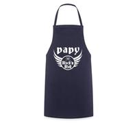 Spreadshirt Papy Rock'N'Roll Cadeau Papi Tablier Cuisine, taille unique, marine