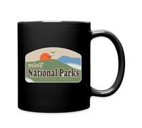 Spreadshirt Parcs Nationaux Nature Aventure Rétro Cadeau Randonneur Mug Tasse, taille unique, noir