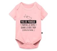 Spreadshirt Parfois Je Vomis Quand Je Bois Trop (Comme Maman) Body Manches Courtes Bébé Bio, 62 (2-3 mois), rose