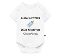 Spreadshirt Parfois Je Vomis Quand Je Bois Trop Comme Parrain Body Manches Courtes Bébé Bio