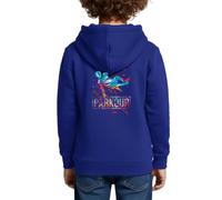 Spreadshirt Parkour Polygone Cadeau Sweat À Capuche Enfant Premium, 134/140 (8 Ans), Bleu Roi