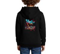 Spreadshirt Parkour Polygone Cadeau Sweat À Capuche Enfant Premium, 158/164 (12 Ans), Noir