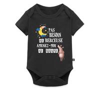 Spreadshirt Pas Besoin De Berceuse Amenez Moi Au Brame Cadeau Bébé Chasseur Body Manches Courtes Bébé Bio, 86 (12-18 mois), noir