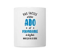 Spreadshirt Pas Facile d'Être Ado Et Formidable À La Fois Humour Mug Blanc