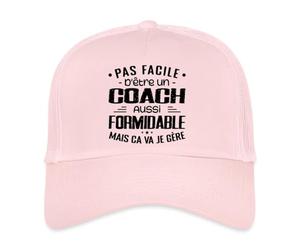 Spreadshirt Pas Facile D'Être Un Coach Formidable Cadeau Entraîneur Casquette Trucker, Taille Unique, Rose pâle