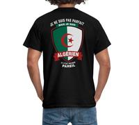 Spreadshirt Pas Parfait mais Algérien Algérie Cadeau Arabe Drapeau T-Shirt Homme, S, Noir