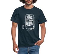 Spreadshirt Patrick Sébastien Les Sardines Paroles Serré Au Fond T-Shirt Homme, M, Marine
