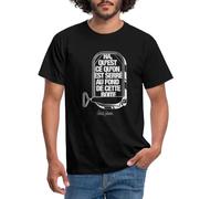 Spreadshirt Patrick Sébastien Les Sardines Paroles Serré Au Fond T-Shirt Homme, XL, Noir