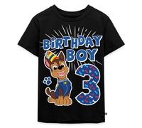 Spreadshirt Paw Patrol 3 Ans Anniversaire Chase T-Shirt Premium Enfant, 98/104 (2 Ans), Noir