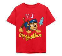 Spreadshirt Paw Patrol La Pat' Patrouille Grand Frère Cadeau Chase T-Shirt Enfant, 98/104 (3-4 Ans), Rouge