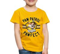 Spreadshirt Paw Patrol La Pat' Patrouille Ruben PAWfect T-Shirt Premium Enfant, 98/104 (2 Ans), Jaune Soleil