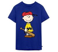 Spreadshirt Peanuts Charlie Brown Baseball T Shirt Ado Premium, 146/152 (10 Ans), Bleu Roi