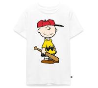 Spreadshirt Peanuts Charlie Brown Baseball T Shirt Ado Premium, 158/164 (12 Ans), Blanc