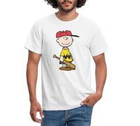 Spreadshirt Peanuts Charlie Brown Baseball T-Shirt Homme, 4XL, Blanc
