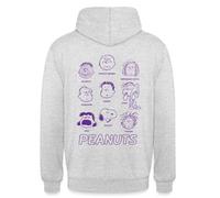 Spreadshirt Peanuts Design avec Charlie Brown Et Ses Amis Sweat À Capuche Unisexe, XL, Gris Clair chiné