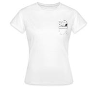 Spreadshirt Peanuts Design avec Snoopy Heureux T Shirt Femme, S, Blanc