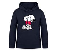 Spreadshirt Peanuts Snoopy Amour Cadeau Saint-Valentin Sweat À Capuche Femme, L, Marine