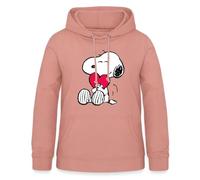Spreadshirt Peanuts Snoopy Amour Cadeau Saint-Valentin Sweat À Capuche Femme, M, Rose poudré