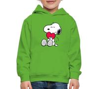Spreadshirt Peanuts Snoopy Amour Cadeau Saint-Valentin Sweat À Capuche Premium Enfant, 152/164 (12-14 Ans), Vert Clair