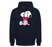 Spreadshirt Peanuts Snoopy Amour Cadeau Saint-Valentin Sweat À Capuche Unisexe, M, Marine