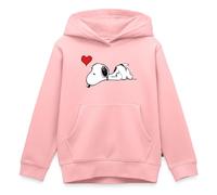Spreadshirt Peanuts Snoopy Amour Cœur Sweat À Capuche Enfant Premium, 146/152 (10 Ans), Rose
