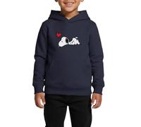 Spreadshirt Peanuts Snoopy Amour Cœur Sweat À Capuche Enfant Premium, 158/164 (12 Ans), Bleu Marine
