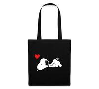 Spreadshirt Peanuts Snoopy Amour Cœur Tote Bag, taille unique, noir