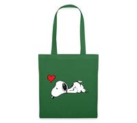 Spreadshirt Peanuts Snoopy Amour Cœur Tote Bag, taille unique, vert sapin