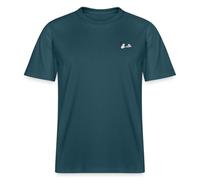 Spreadshirt Peanuts Snoopy avec Le Cœur Broderie T Shirt Bio Unisexe, L, Bleu pétrole foncé