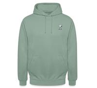 Spreadshirt Peanuts Snoopy Broderie Sweat À Capuche Unisexe, 3XL, Vert-de-Gris