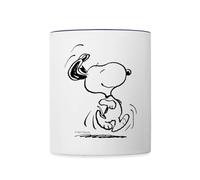 Spreadshirt Peanuts Snoopy Court Sport Jogging Mug Bicolore, taille unique, blanc/bleu cobalt