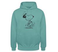 Spreadshirt Peanuts Snoopy en Hâte Sweat À Capuche Unisexe, XL, Turquoise Pastel