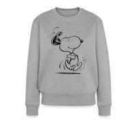 Spreadshirt Peanuts Snoopy en Hâte Sweat Femme Premium, XXL, Gris chiné