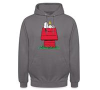 Spreadshirt Peanuts Snoopy Et La Niche du Chien Sweat À Capuche Unisexe, L, Gris éléphant