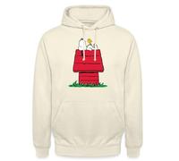 Spreadshirt Peanuts Snoopy Et La Niche du Chien Sweat À Capuche Unisexe, S, Vanille