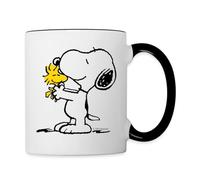 Spreadshirt Peanuts Snoopy Et Woodstock Amis Mug Bicolore, taille unique, blanc/noir