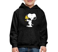 Spreadshirt Peanuts Snoopy Et Woodstock Amitié Sweat À Capuche Premium Enfant, 134/146 (9-11 Ans), Charbon