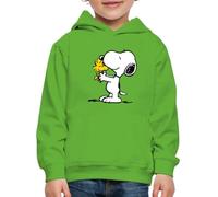 Spreadshirt Peanuts Snoopy Et Woodstock Amitié Sweat À Capuche Premium Enfant, 152/164 (12-14 Ans), Vert Clair