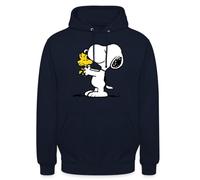Spreadshirt Peanuts Snoopy Et Woodstock Amitié Sweat À Capuche Unisexe, 3XL, Marine
